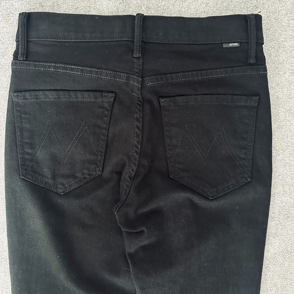 Mother Weekender Fray 27 Mid Rise Flared Denim Jeans Lasting Impressions Black - Picture 10 of 10